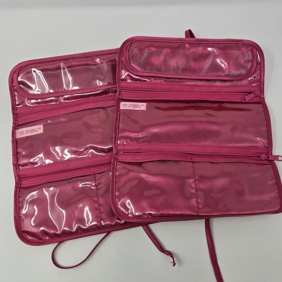 JEWELRY TRAVEL POUCH CASE LOT OF 4 GORJANA MARY KAY MILA PAOLI RED PINK STORAGE - Picture 11 of 16